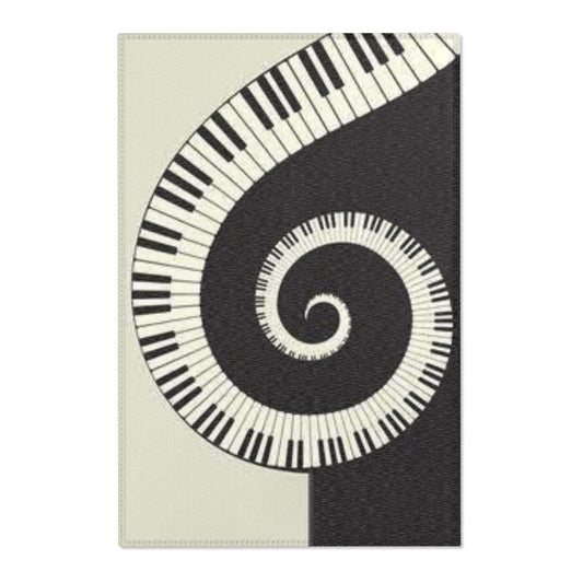 Area Rug Piano keys black and white