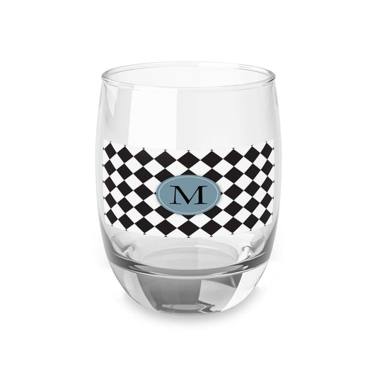 Whiskey Glass black and white M